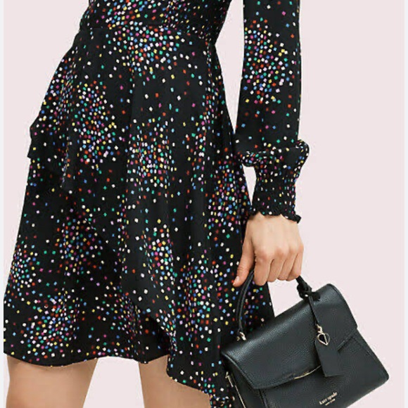 KATE SPADE CONFETTI PRINT SMOCKED SHIRT DRESS - Picture 7 of 16